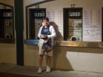 Anne at a deserted Wrigley Field box office