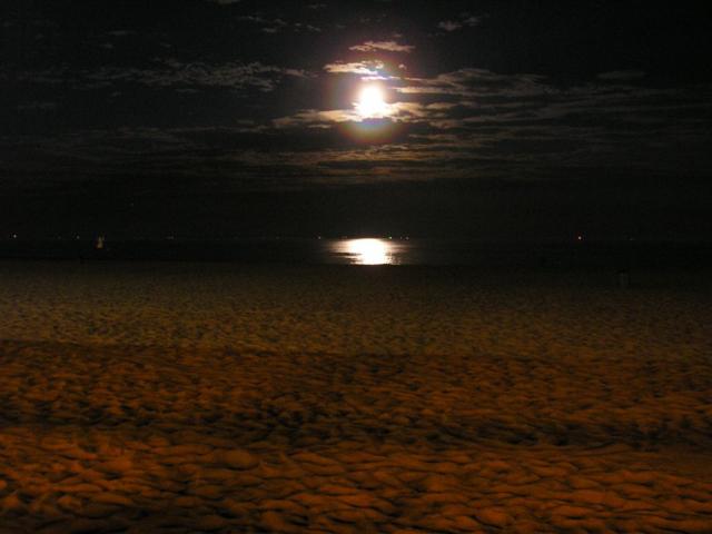 Moon rising over Ocean Beach