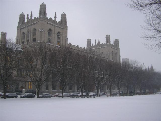 Harper Library from the Midway