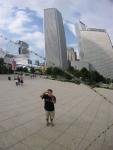 Tom in the giant reflective Jelly Bean again...actually its some sort of wierd art in Millenium Park, but it looks like a jelly 