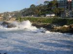 Waves crashing on the coast