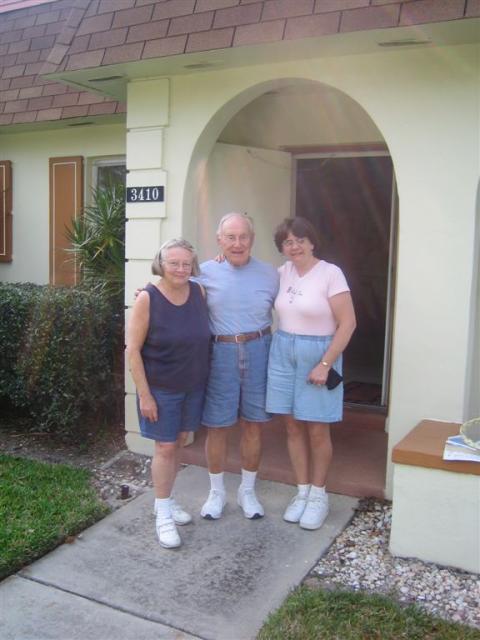 Dorothy and Paul Alberti with Anne, outside their house in Bradenton