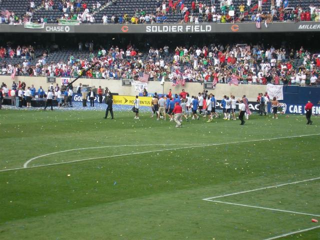 USA circles the field with the trophy!