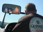 Dad driving while the crew water-skis