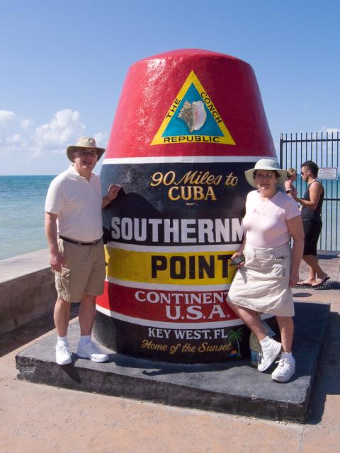 Jim and Anne at the southernmost point in the US