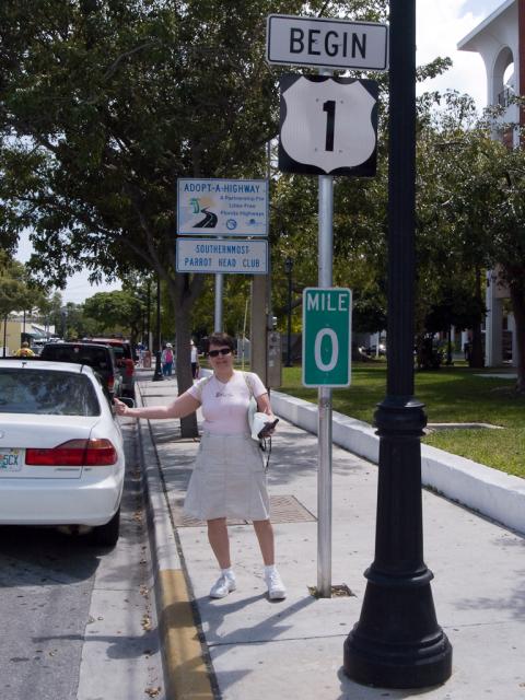 Anne hitching a ride north on Route 1