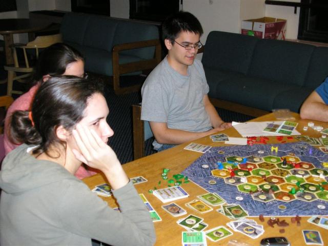 Comptonites playing the board game Settlers in the house lounge...a common sight.