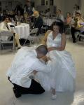 Mark retrieves the garter