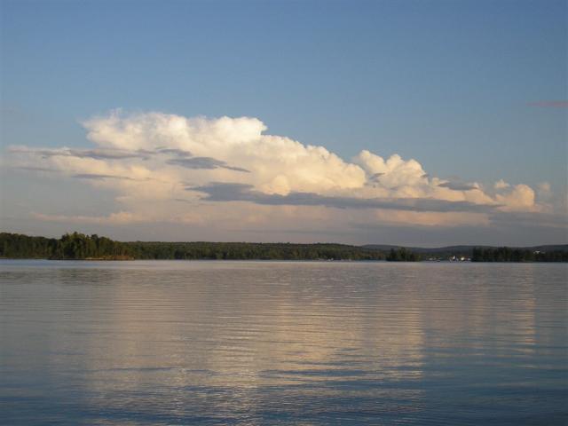 Pretty view of clouds over the Moosehead and Greenville from our dock