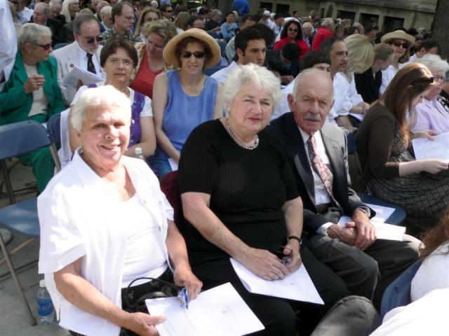 Grandparents in front, Anne and Jo-Louise behind, awaiting graduation.