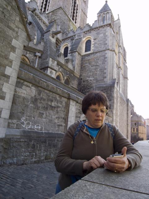 Anne geocaches at Christ Church