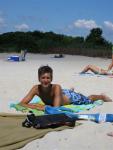 Matty relaxing on the beach