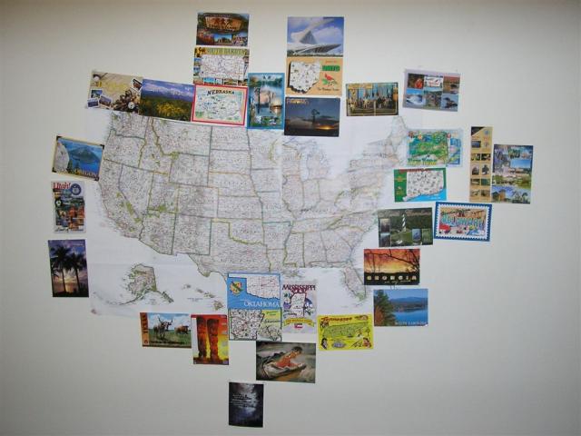 Ronan's postcard collection...its a lot bigger now