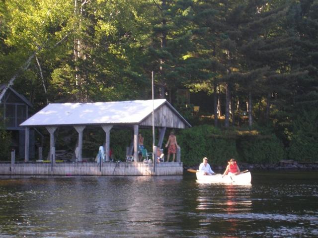 Our Dock...and the Boathouse on the left and the Camp up and to the right