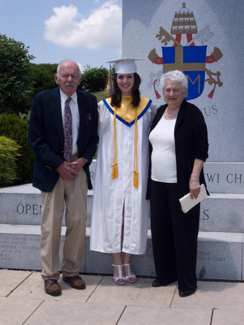 PF Ancona, Emily Ancona (our neice) and Mary Ann Ancona at Emily's graduation