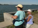 Anne and Betty geocaching
