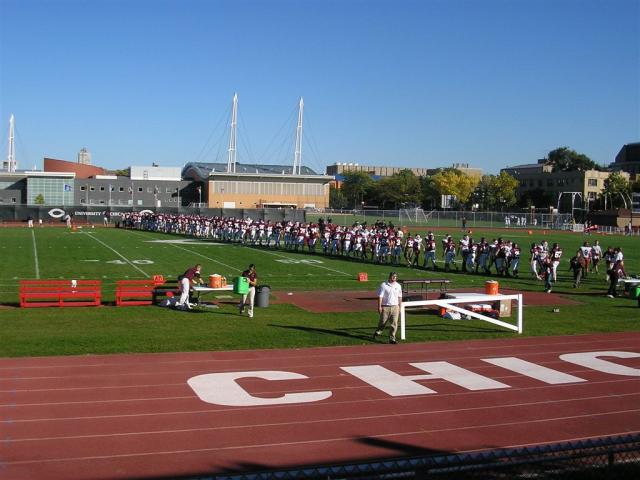 Teams line up for handshakes after a rousing Chicago victory...maybe I should go more often...