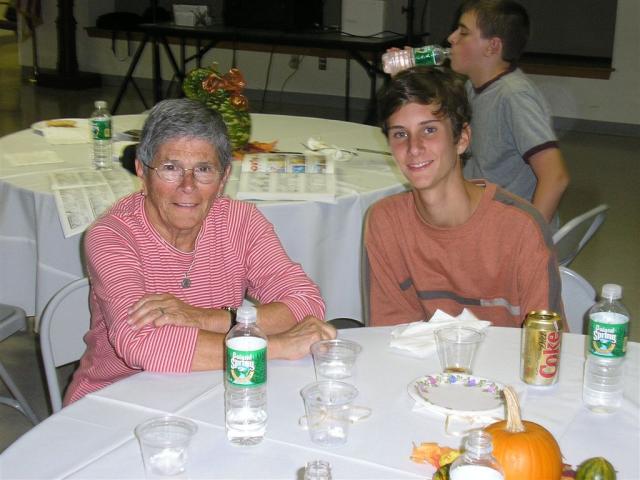 Aunt Marie and Matt enjoy the post dinner trivia