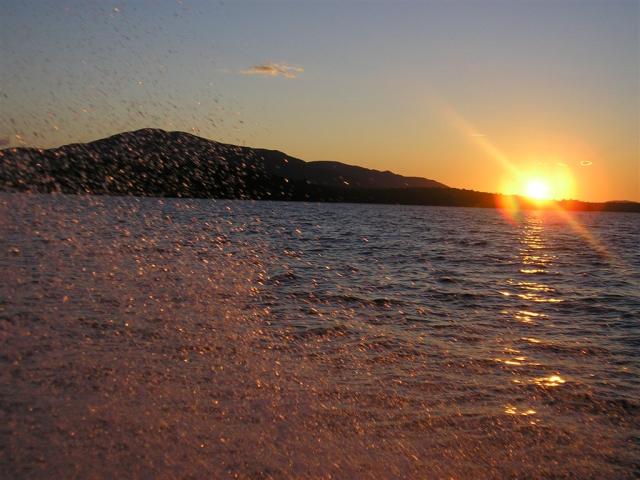 Squaw Mountain at Sunset from the Boat