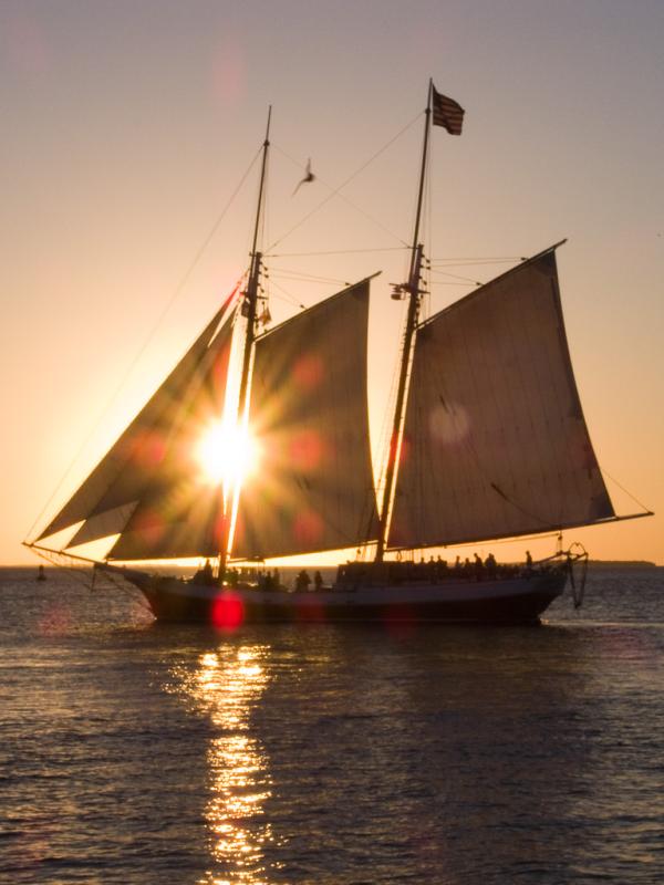 Ship at sunset