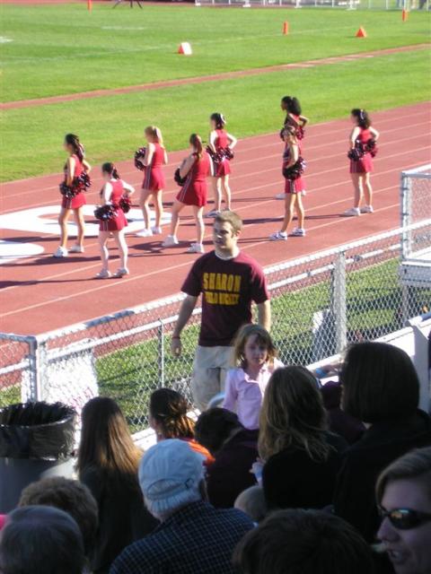 Give it up for Koop!...working much harder than those cheerleaders behind him