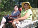 Barbara Zaleski, friend from Boylston, and Anne watch the Zalesky Brothers outdoor concert