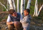 Isaiah loves throwing rocks off the edge!