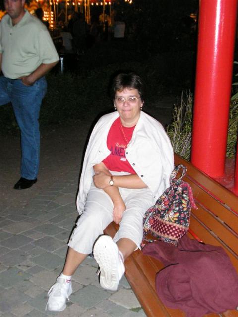 Mom patiently waiting for the fireworks.