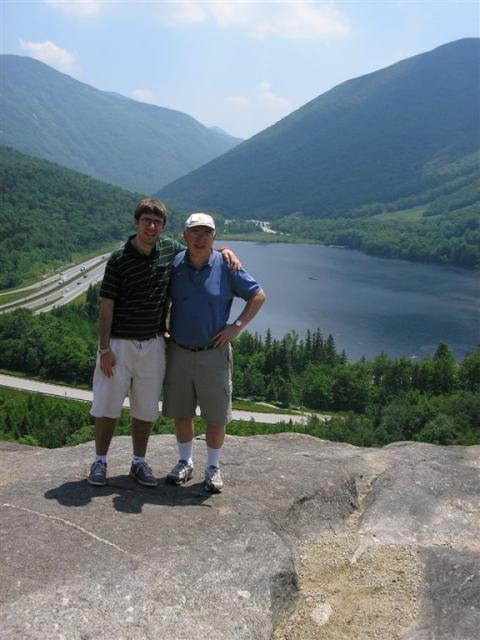 Dad and I...the view looking south down Franconia Notch