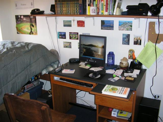 My desk and computer...note the Moosehead wallpaper