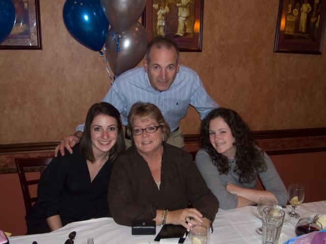 Peter Ancona's 50th birthday party. In front: Emily, Kathleen and Sara