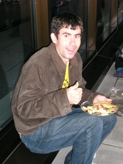 John looking very happy about his food!